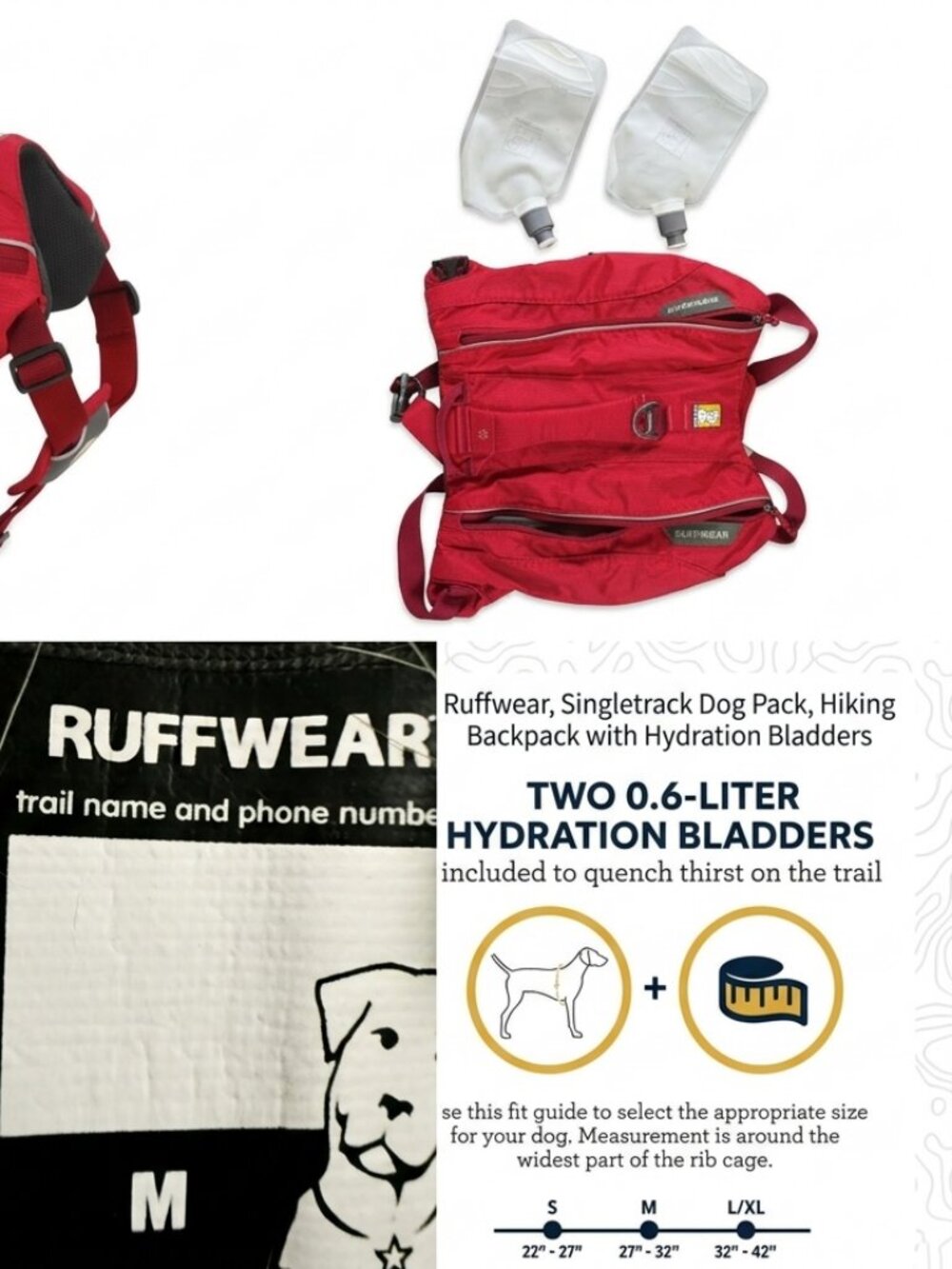 Ruffwear Singletrak Dog Pack - Red/Grey